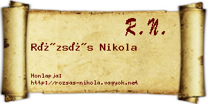 Rózsás Nikola névjegykártya