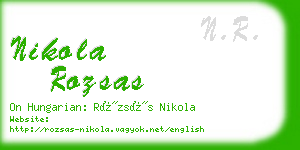 nikola rozsas business card